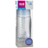 Lovi Diamond Glass, biberon de sticlă cu tetină dinamică, Baby Shower, băiat, de la 3 luni, 250 ml