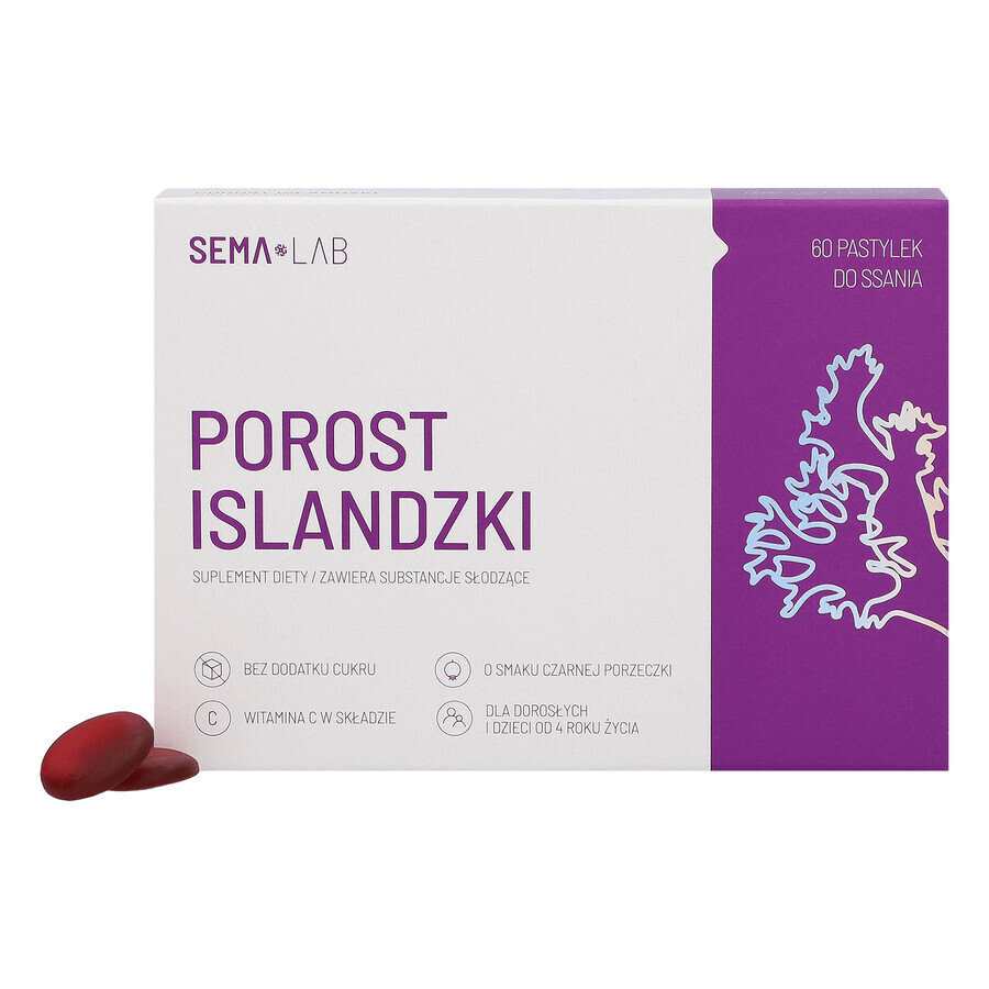 SEMA Lab Icelander, blackcurrant flavor, 60 tablets