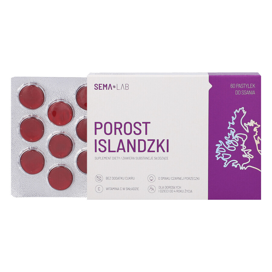 SEMA Lab Icelander, blackcurrant flavor, 60 tablets