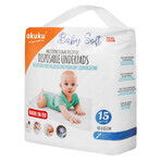 AKUKU Baby Soft, disposable sanitary pads, 40 x 60 cm, A0500, 15 pcs AKUKU Baby Soft, disposable sanitary pads, 40 x 60 cm, A0500, 15 pcs