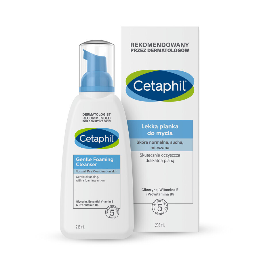 Cetaphil Mild Foaming Facial Cleanser, Normal, Dry & Combination Skin, 236ml