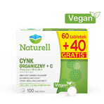 Naturell Organic Zinc + C, 60 tablets + 40 free tablets Naturell Organic Zinc + C, 60 tablets + 40 free tablets