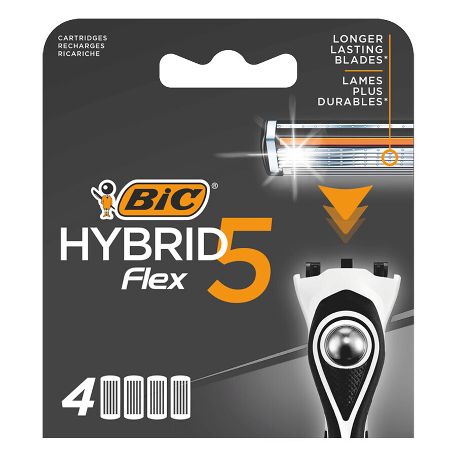BIC Flex 5 Hybrid, interchangeable refills, 4 pieces