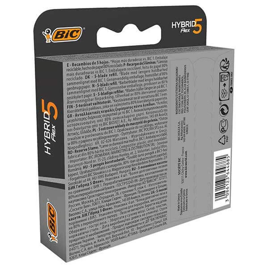 BIC Flex 5 Hybrid, interchangeable refills, 4 pieces