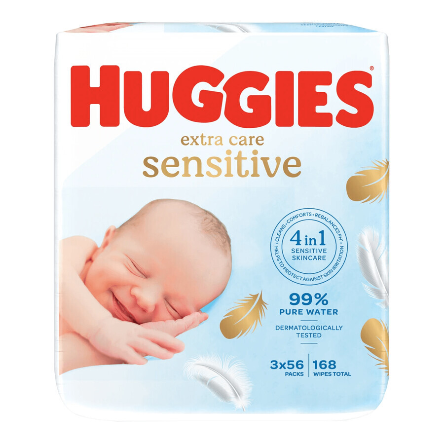 Comprar Huggies Extra Care Sensitive, toallitas húmedas, 3 x 56 uds. Huggies Extra Care Sensitive, toallitas húmedas, 3 x 56 uds.