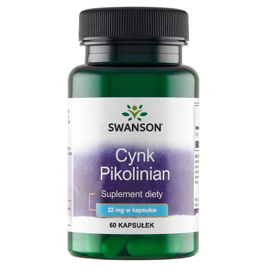 Swanson Zink Picolinaat, zink 22 mg, 60 capsules
