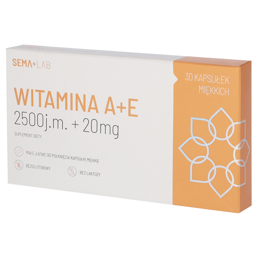 SEMA Lab Vitamin A+E 2500 IU + 20 mg, 30 soft capsules