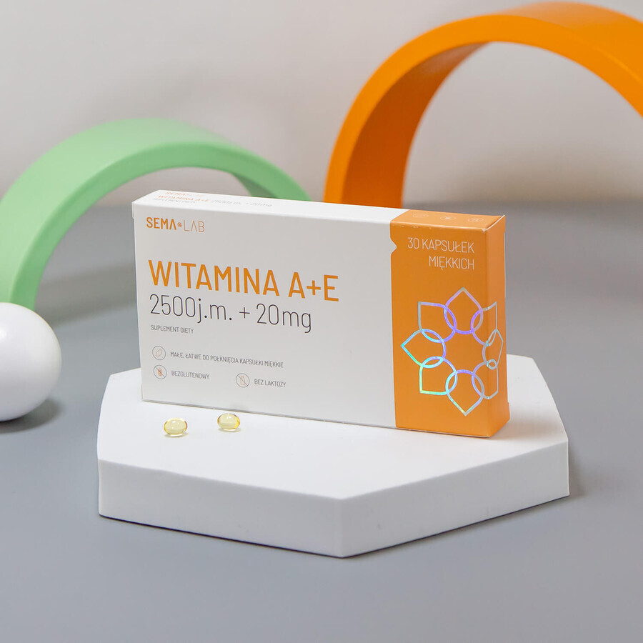 SEMA Lab Vitamin A+E 2500 IU + 20 mg, 30 soft capsules