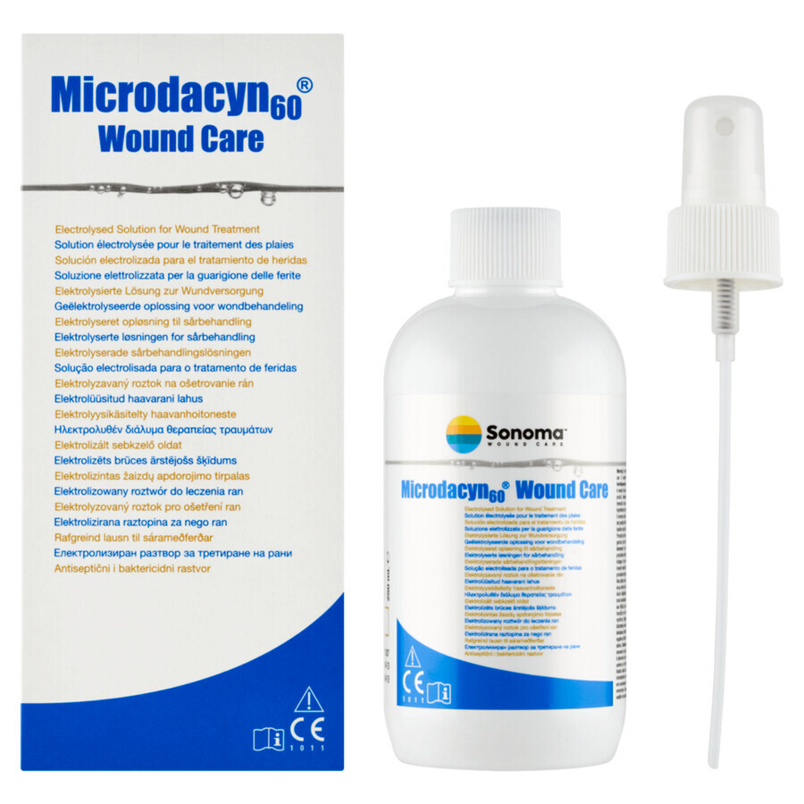 Microdacyn 60 Wound Care, electrolyzed solution for wound care, 250 ml