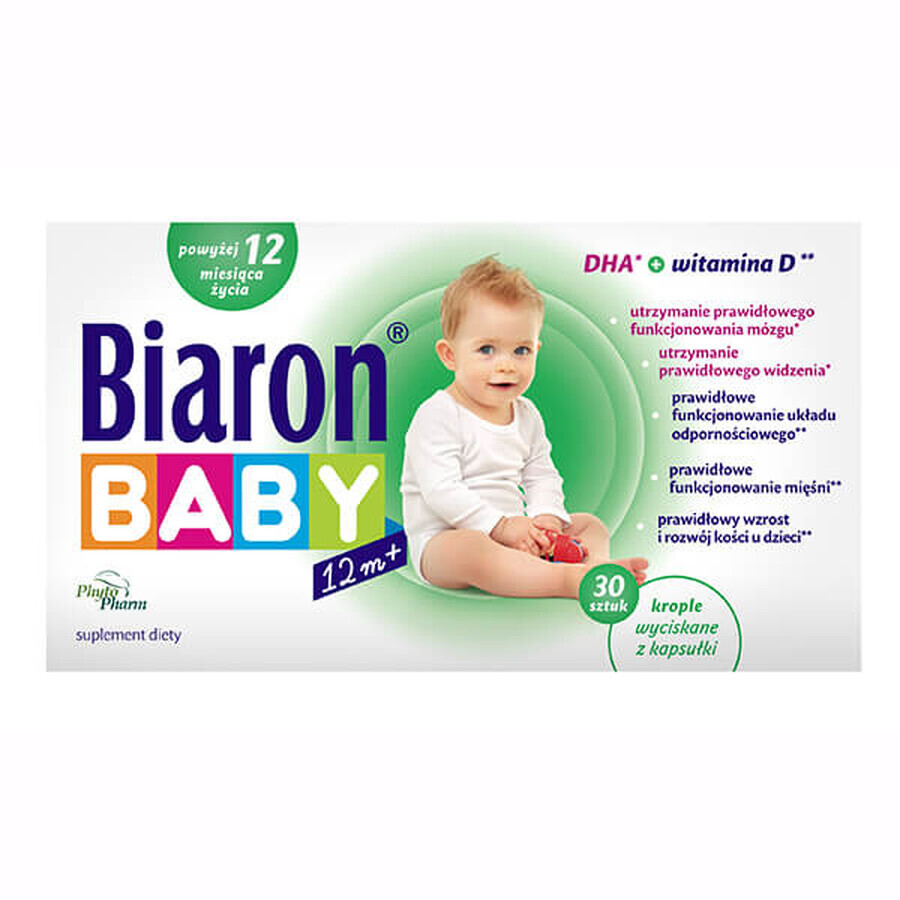 Biaron Baby 12m+, voor kinderen vanaf 12 maanden, 30 afdraaibare capsules DEFECTED PACKAGING Biaron Baby 12m+, voor kinderen vanaf 12 maanden, 30 afdraaibare capsules DEFECTED PACKAGING