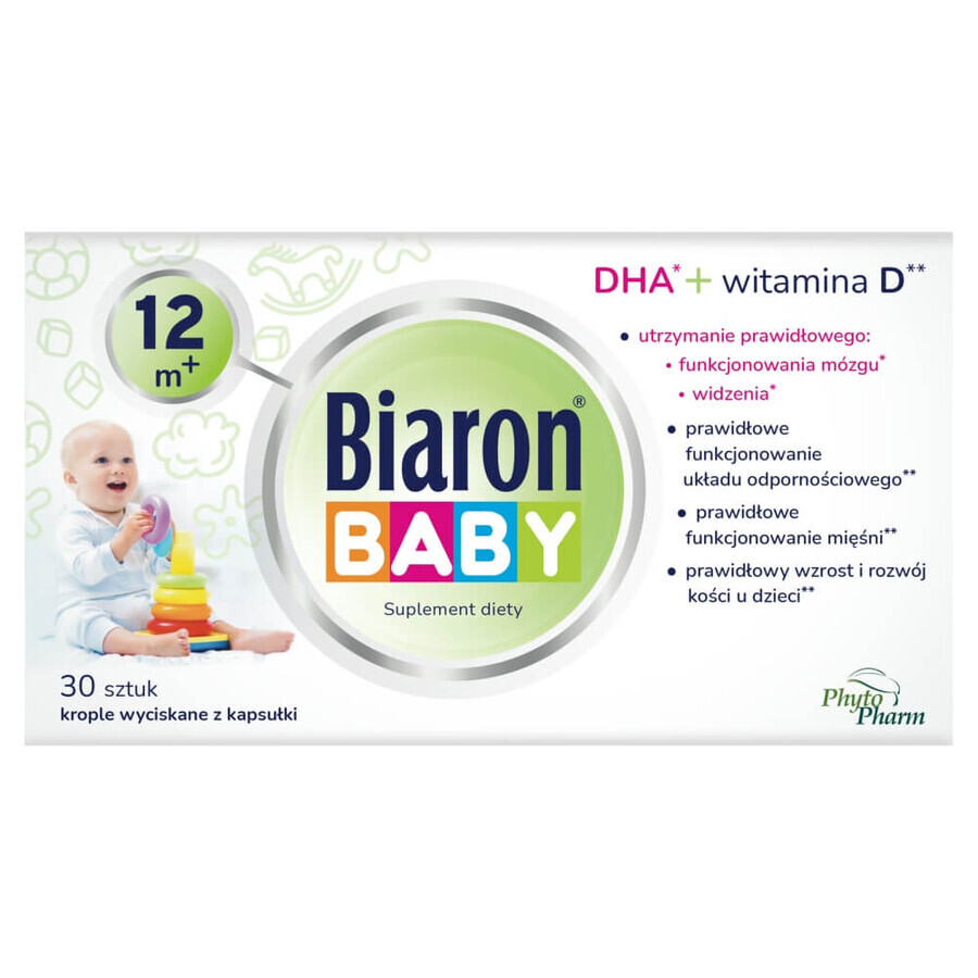 Biaron Baby 12m+, voor kinderen vanaf 12 maanden, 30 afdraaibare capsules DEFECTED PACKAGING Biaron Baby 12m+, voor kinderen vanaf 12 maanden, 30 afdraaibare capsules DEFECTED PACKAGING