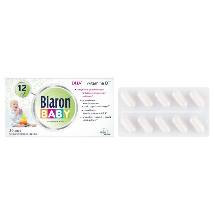 Biaron Baby 12m+, voor kinderen vanaf 12 maanden, 30 afdraaibare capsules DEFECTED PACKAGING Biaron Baby 12m+, voor kinderen vanaf 12 maanden, 30 afdraaibare capsules DEFECTED PACKAGING