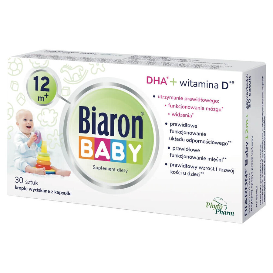 Biaron Baby 12m+, voor kinderen vanaf 12 maanden, 30 afdraaibare capsules DEFECTED PACKAGING Biaron Baby 12m+, voor kinderen vanaf 12 maanden, 30 afdraaibare capsules DEFECTED PACKAGING
