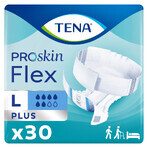 Tena Flex ProSkin, scutece, mărimea L, 83-120 cm, Plus, 30 buc Tena Flex ProSkin, scutece, mărimea L, 83-120 cm, Plus, 30 buc