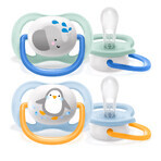 Avent Ultra Air, fopspeen, silicone, orthodontisch, dieren, SCF080/05, 0-6 maanden, 2 stuks Avent Ultra Air, fopspeen, silicone, orthodontisch, dieren, SCF080/05, 0-6 maanden, 2 stuks