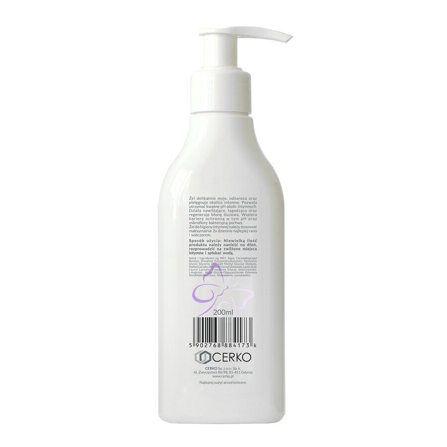 Cerkopil, gel ipoallergenico per l'igiene intima, pelle sensibile e atopica, 200 ml