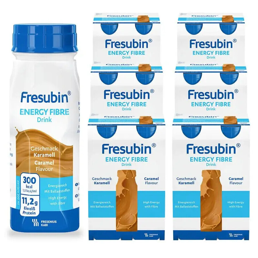 Fresubin Energy Fibre energy drink with caramel flavour, 4 x 200 ml, Fresenius Kabi