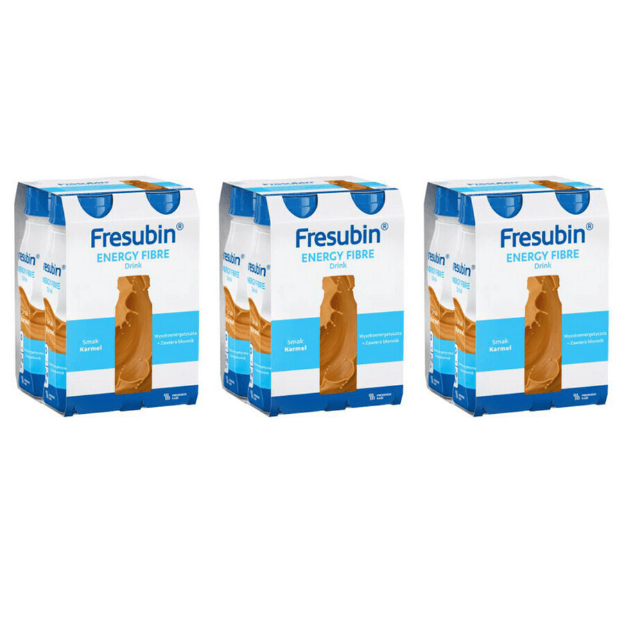 Fresubin Energy Fibre energy drink with caramel flavour, 4 x 200 ml, Fresenius Kabi