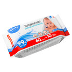 Akuku, toallitas humedecidas con agua, A0031, desde el nacimiento, 60 unidades + 10 gratis Akuku, toallitas humedecidas con agua, A0031, desde el nacimiento, 60 unidades + 10 gratis