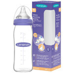 Lansinoh Medium Flow NaturalWave Teat Glass Bottle, 240ml Lansinoh Medium Flow NaturalWave Teat Glass Bottle, 240ml