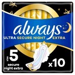 Always Ultra Secure Night Sanitary Napkins with Wings, Size 5, Extra, 10 Count Always Ultra Secure Night Sanitary Napkins with Wings, Size 5, Extra, 10 Count