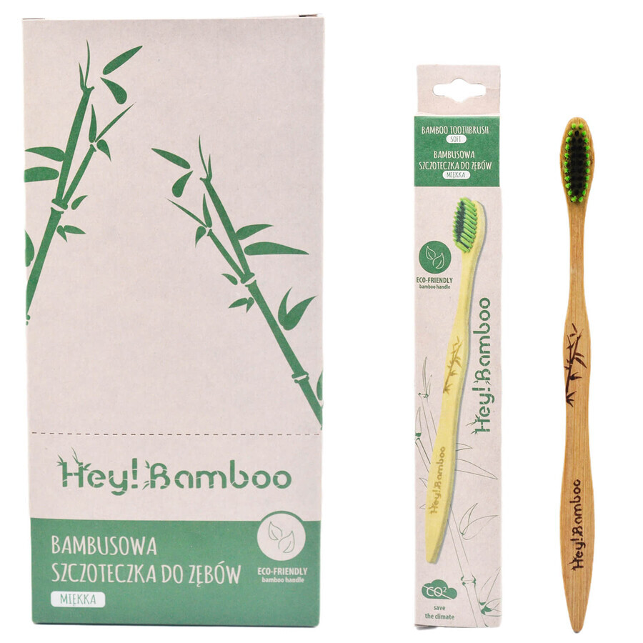 Buy Hey Bamboo, toothbrush, bamboo, soft, 1 pc Hey Bamboo, toothbrush, bamboo, soft, 1 pc