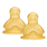Nuk First Choice+, bottle nipple, latex, size M, 713242, 6-18 months, 2 pieces