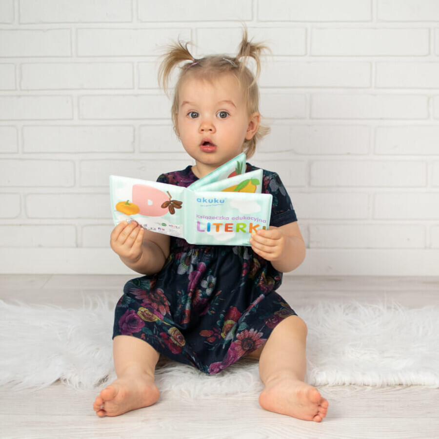 Ackuku, educational book for the bath, letters, from 3 months, 1 pc