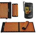 4Fizjo Acupressure Mat, Large Acupuncture Mat with Cushion, 110cm x 42cm, Black and Orange 4Fizjo Acupressure Mat, Large Acupuncture Mat with Cushion, 110cm x 42cm, Black and Orange