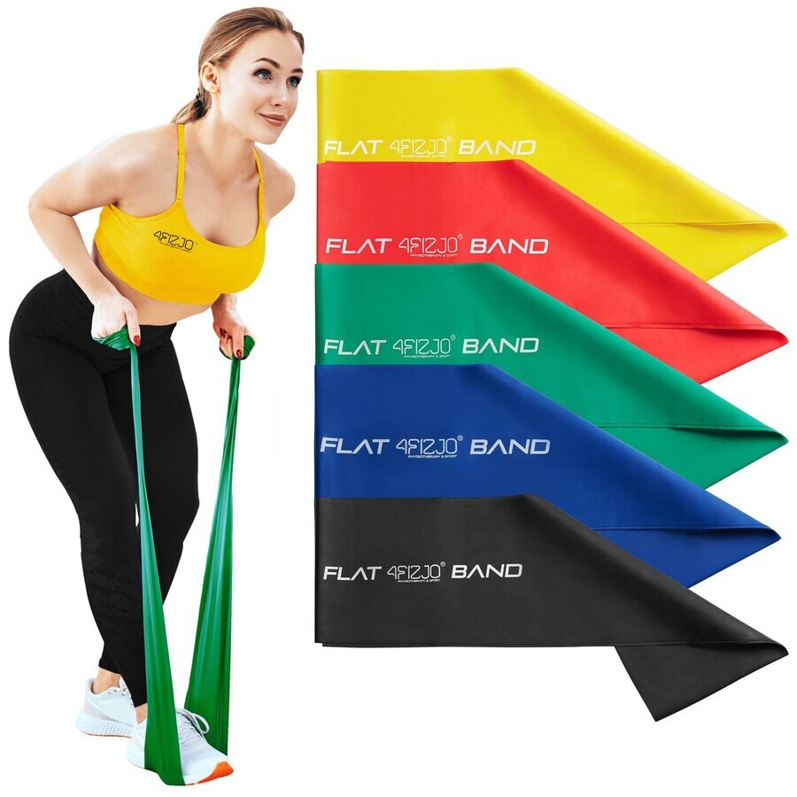4Fizjo Flat Band, set of rehabilitation bands, 5 pieces