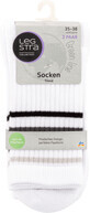 Legstra Trend calzini corti bianchi con strisce grigie, 2 pz.