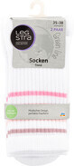 Legstra Calzini corti di tendenza tinti di bianco e rosa taglia 35-38, 2 pz.