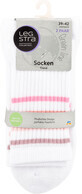 Legstra Calzini corti sfumati bianchi con rosa taglia 39-42, 2 pz.