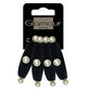 Gomme a cera Glamour nere con perle, 4 pezzi