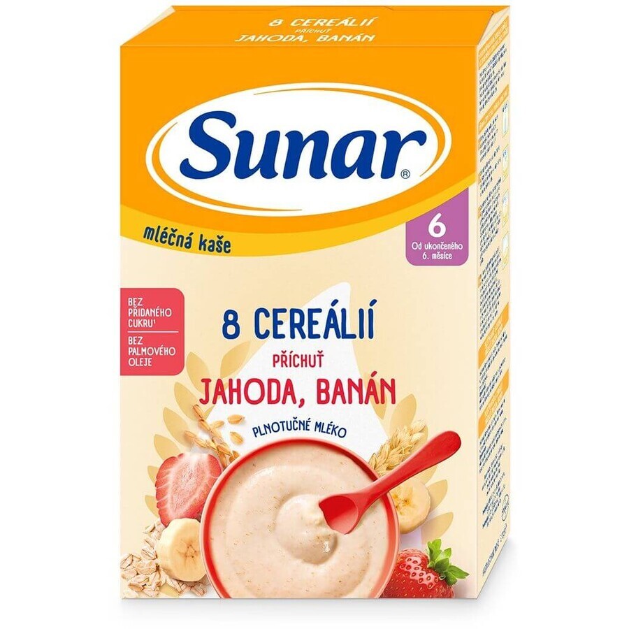 Sunar Brei mit 8 Getreidesorten Erdbeeren, Banane 210 g