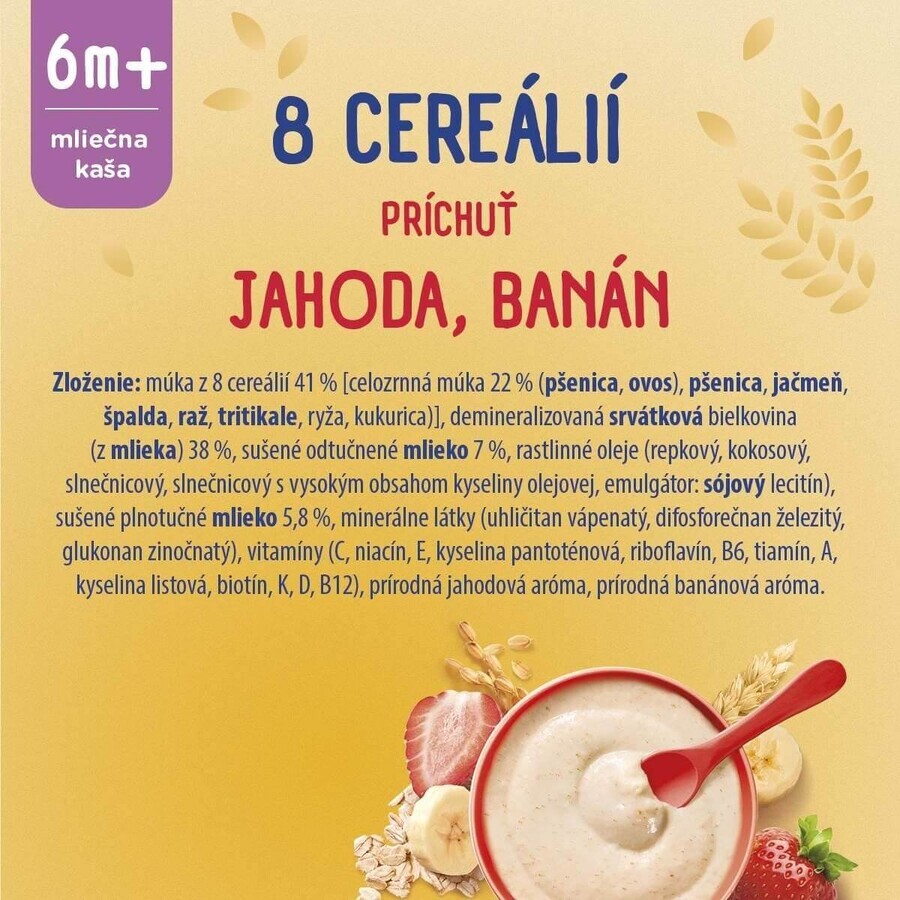 Sunar Brei mit 8 Getreidesorten Erdbeeren, Banane 210 g
