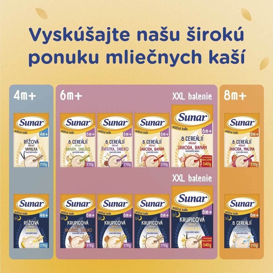 Sunar Milchbrei mit 8 Getreidesorten Pflaume, Apfel 210 g