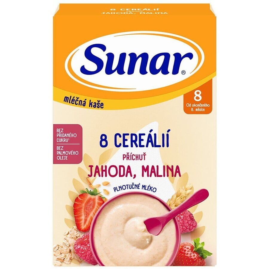 Sunar Brei mit 8 Getreidesorten Erdbeeren, Himbeeren 210 g