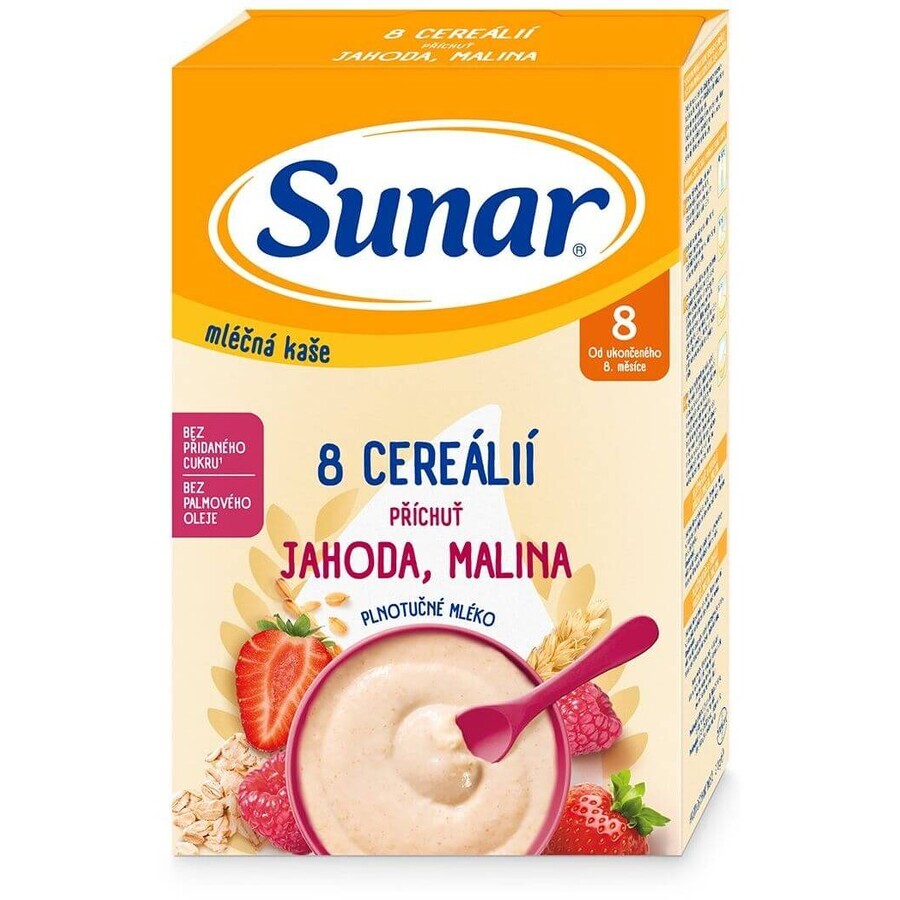 Sunar Brei mit 8 Getreidesorten Erdbeeren, Himbeeren 210 g