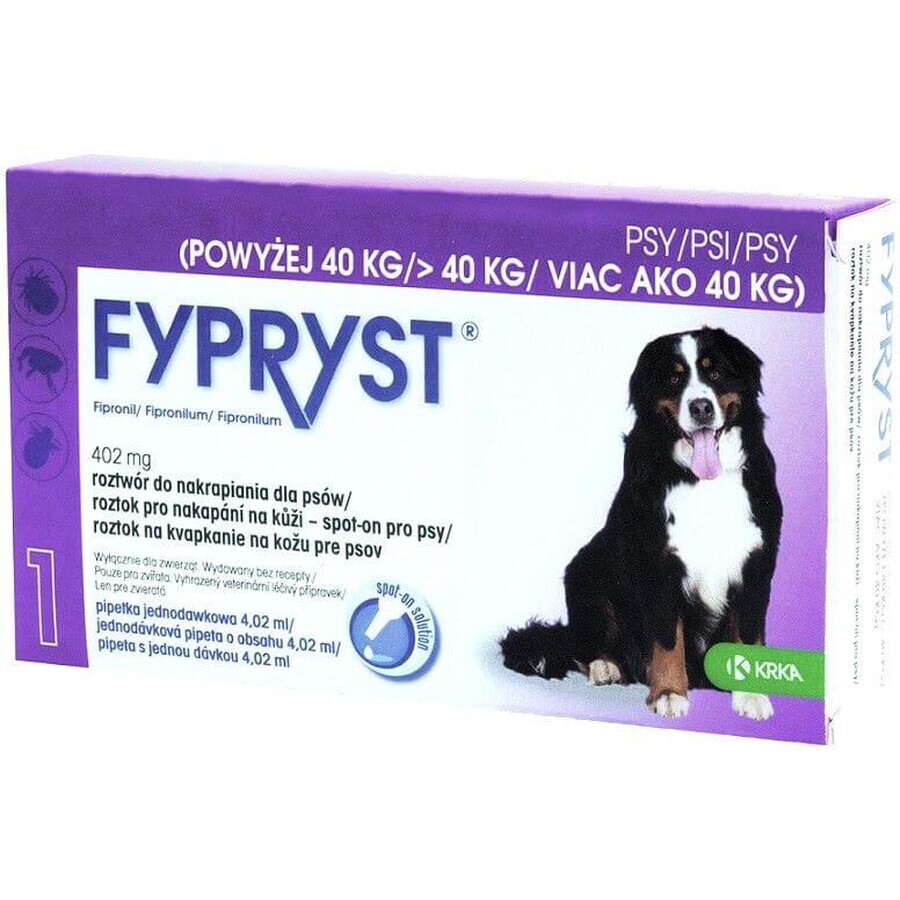Fypryst 402 mg Honden boven 40 kg Oplossing voor huidinfuus voor honden 1 st