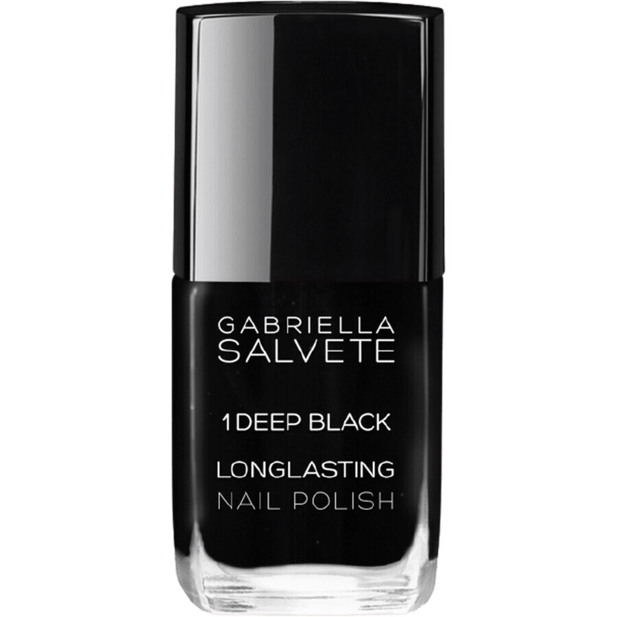 Gabriella Salvete Long Lasting Nail Lacquer with High Gloss 01 Deep Black 11 ml