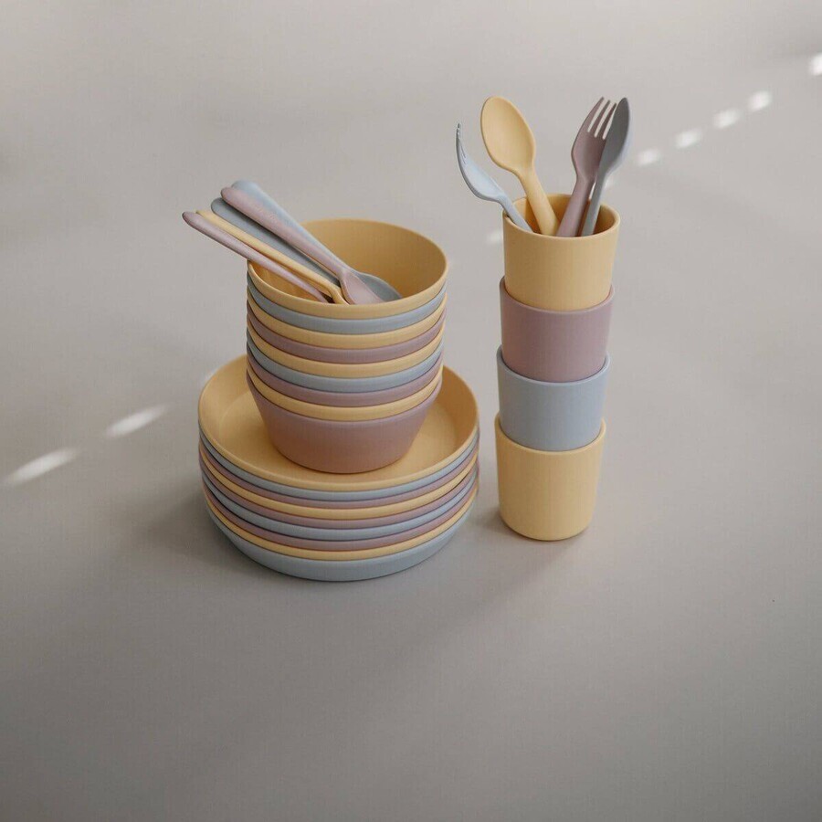 Mushie round bowl - Smoke 2 pcs