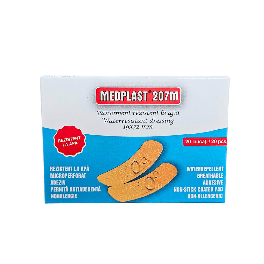 Medicazione impermeabile Mediplast 207 M, 1,9 cm x 7,2 cm, 20 pezzi, Mebra