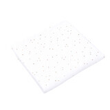 Organic cotton muslin with gold polka dots, 75x75 cm, White, Fic Baby
