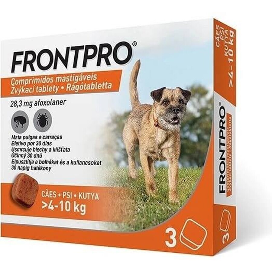 FRONTPRO® antiparasitic chewable tablets for dogs (4-10 kg) 1×3 tbl, antiparasitic tablets
