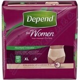 DEPEND SUPER XL for women 1×9 pcs, stretch panties, hip circumference 120-150 cm