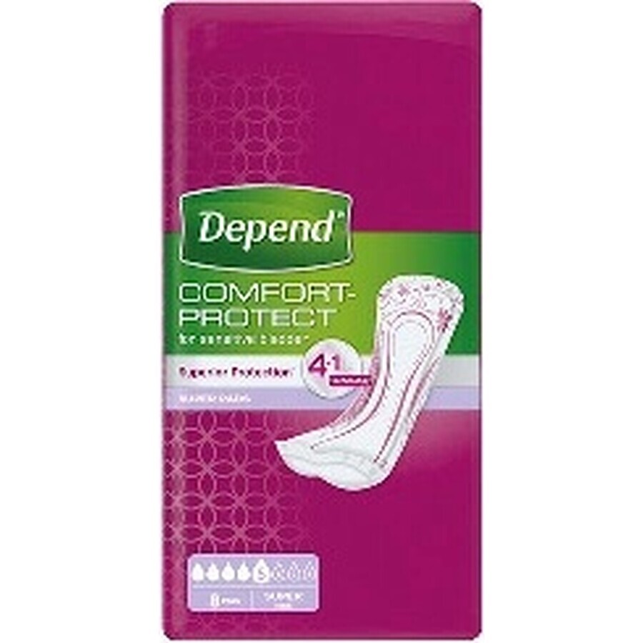DEPEND SUPER 1×8 pcs, incontinence pads 11×36 cm