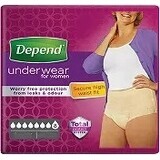 DEPEND SUPER S/M for women 1×10 pcs, elastic panties, hip circumference 70-105 cm