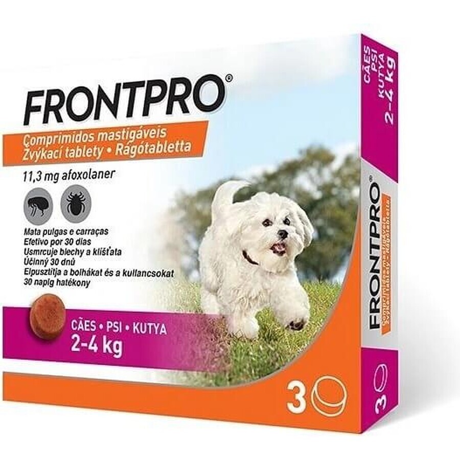 FRONTPRO® antiparasitic chewable tablets for dogs (2-4 kg) 1×3 tbl, antiparasitic tablets