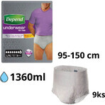 DEPEND SUPER L/XL for men 1x9 pcs, elastic briefs, hip circumference 95-150 cm